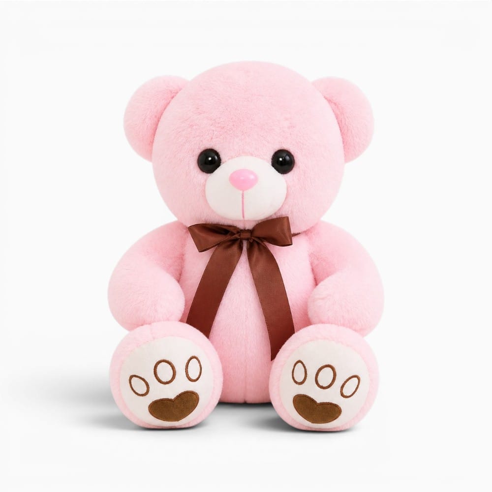Pink Teddy Bear with Bow My Plushie