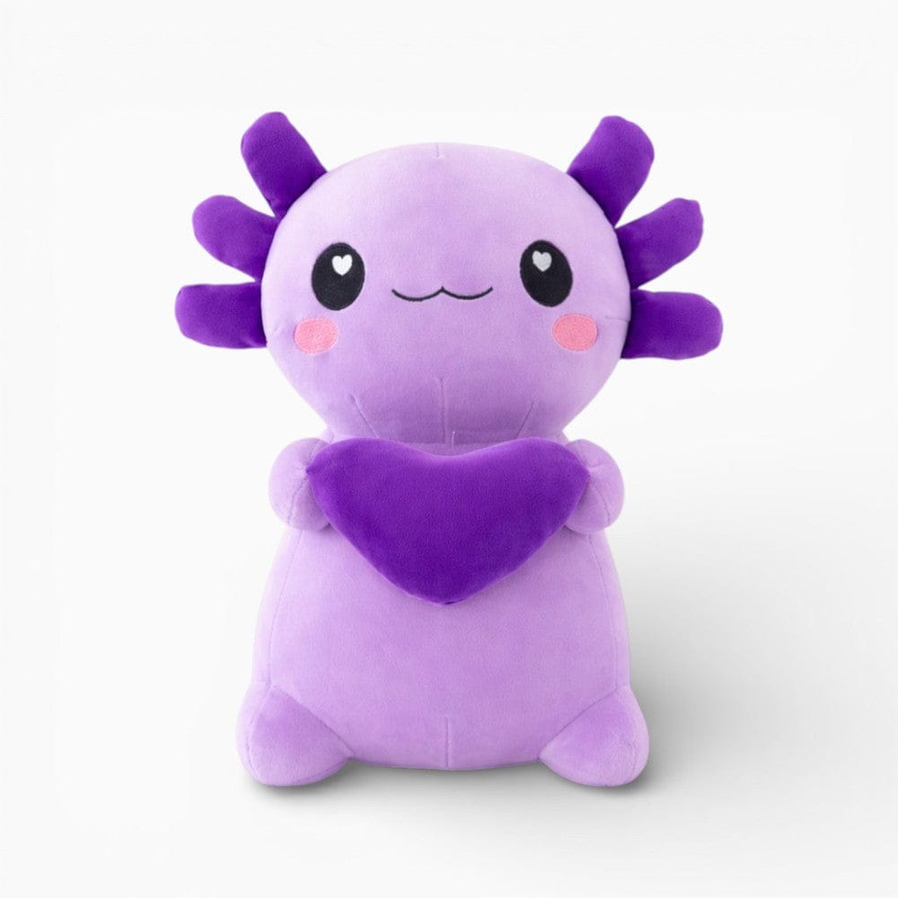 Purple Axolotl Plush with Heart My Plushie