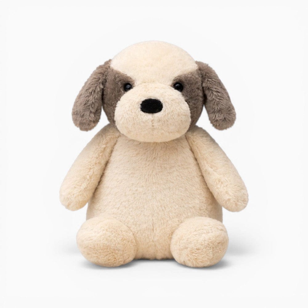 Sitting Beige Dog Plush with Grey Ears My Plushie