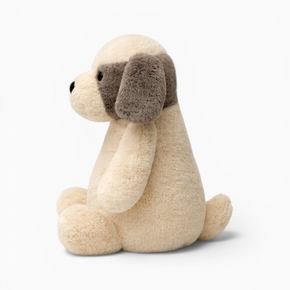Sitting Beige Dog Plush with Grey Ears My Plushie