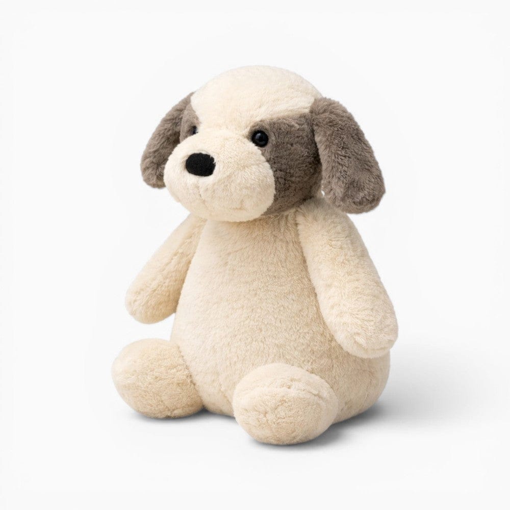 Sitting Beige Dog Plush with Grey Ears My Plushie