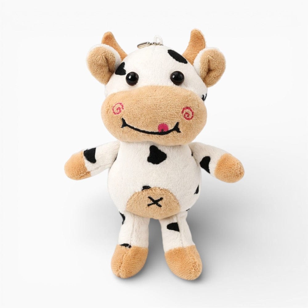 Small Black White Spotted Cow Plush Keychain My Plushie