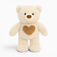 Soft White Teddy Bear with Heart My Plushie