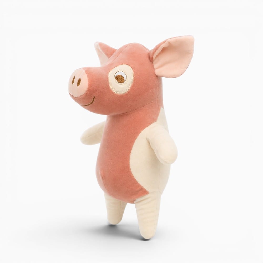 White Pink Smiling Pig Plush My Plushie