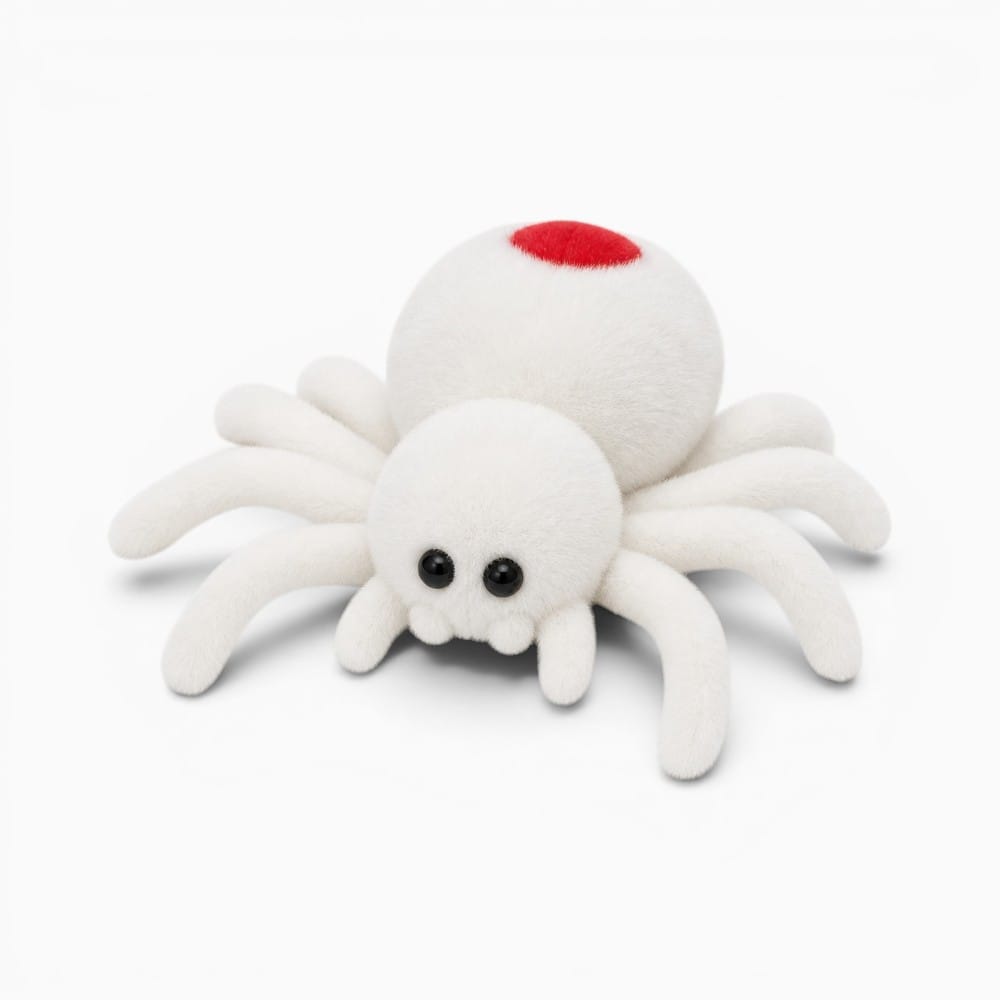 White Spider Plush with Red Dot My Plushie