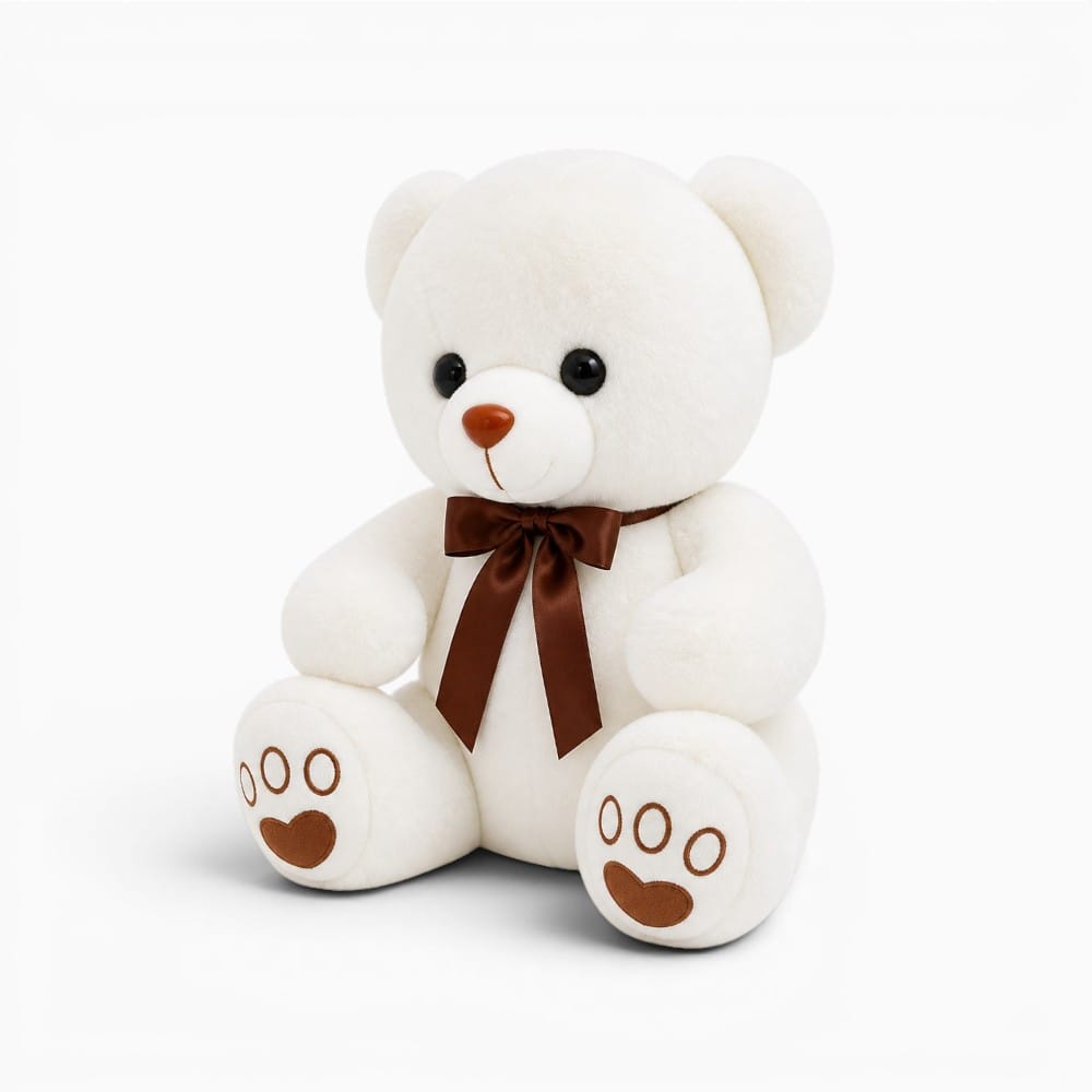 White Teddy Bear with Bow My Plushie